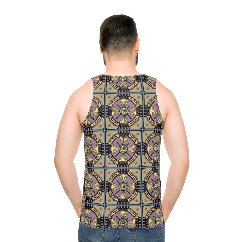 Unisex tank top with inspirational heart design and mandala pattern