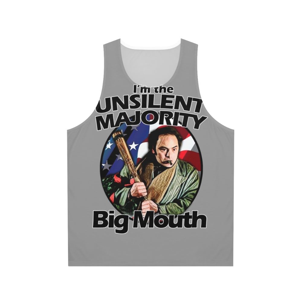 Unisex tank top featuring "I'm The Unsilent Majority" quote from Big Mouth movie