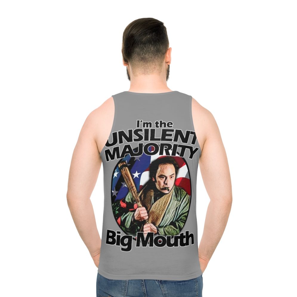 Unisex tank top featuring "I'm The Unsilent Majority" quote from Big Mouth movie