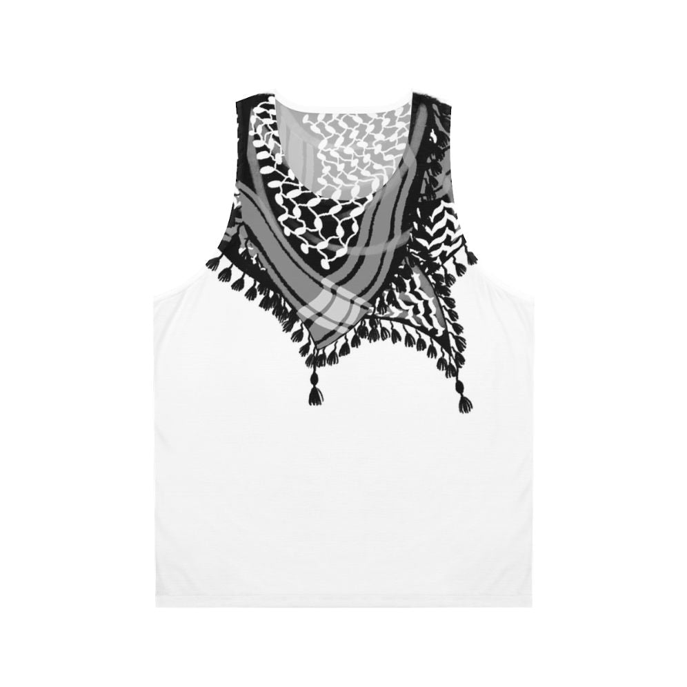 Unisex tank top with keffiyeh pattern design