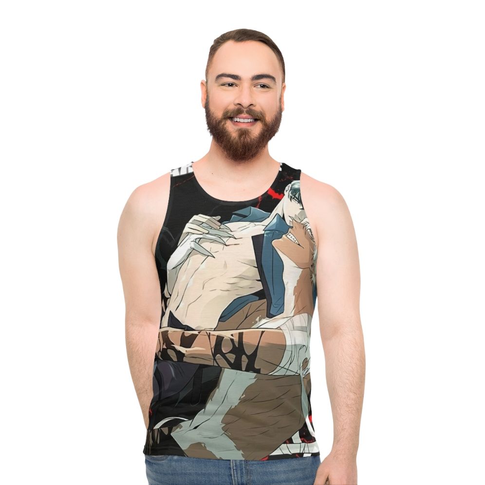 Unisex tank top with korean art, manga, manhua, and manhwa lovers design