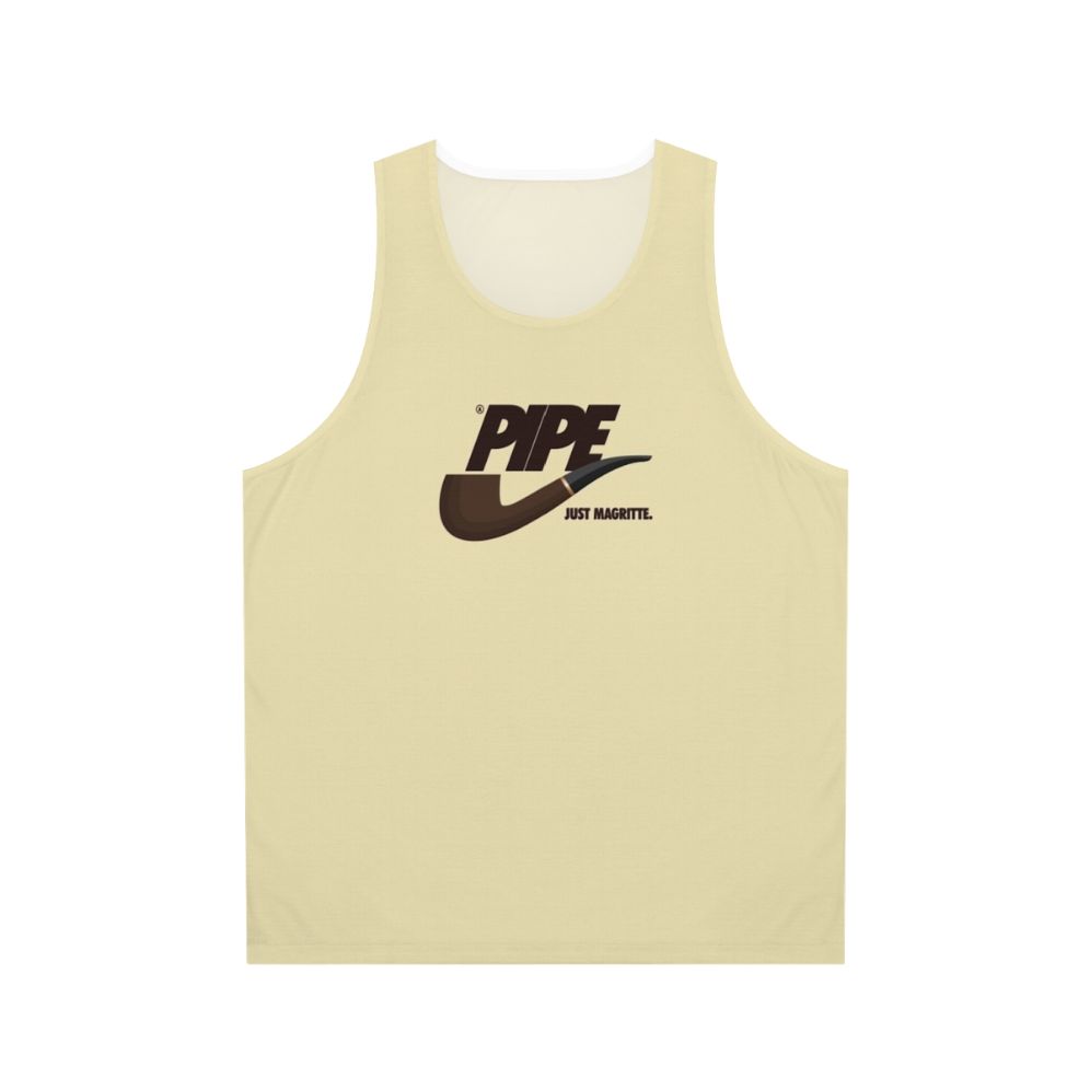 Unisex tank top with Magritte's famous "Ceci n'est pas une pipe" design
