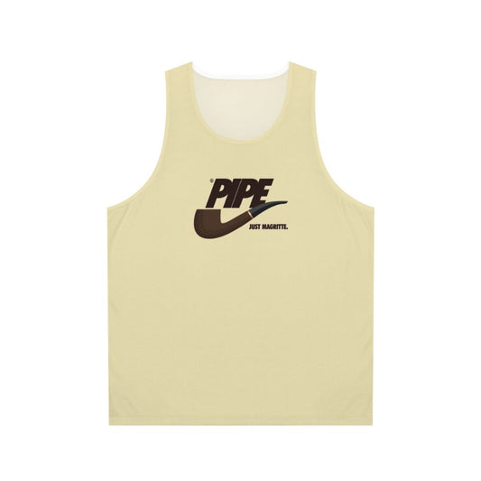 Unisex tank top with Magritte's famous "Ceci n'est pas une pipe" design