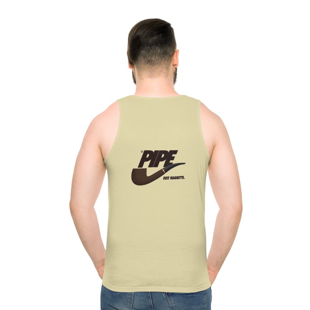 Unisex tank top with Magritte's famous "Ceci n'est pas une pipe" design