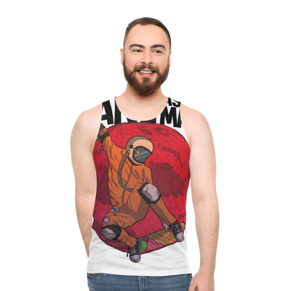 Unisex tank top featuring the indie band Man or Astroman's surf music and psychedelic rock