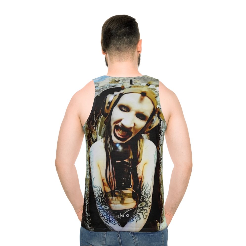 Unisex tank top with Marilyn Monroe and music band design