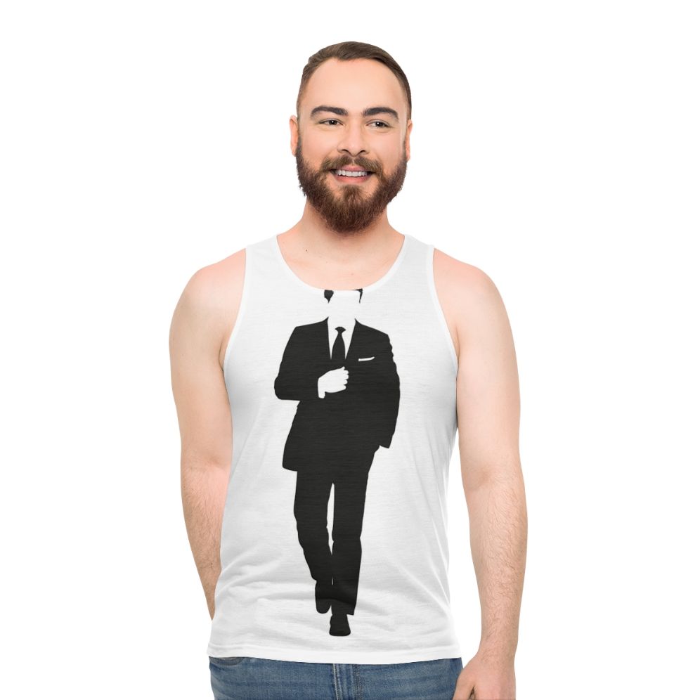 Unisex tank top with minimalist design and movie-inspired vibe
