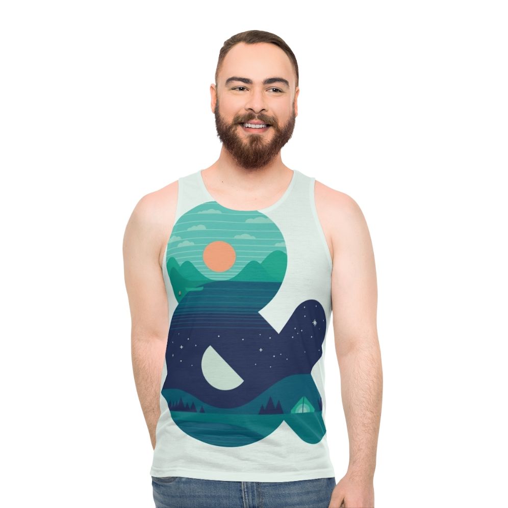 Unisex tank top with minimalist graphic design