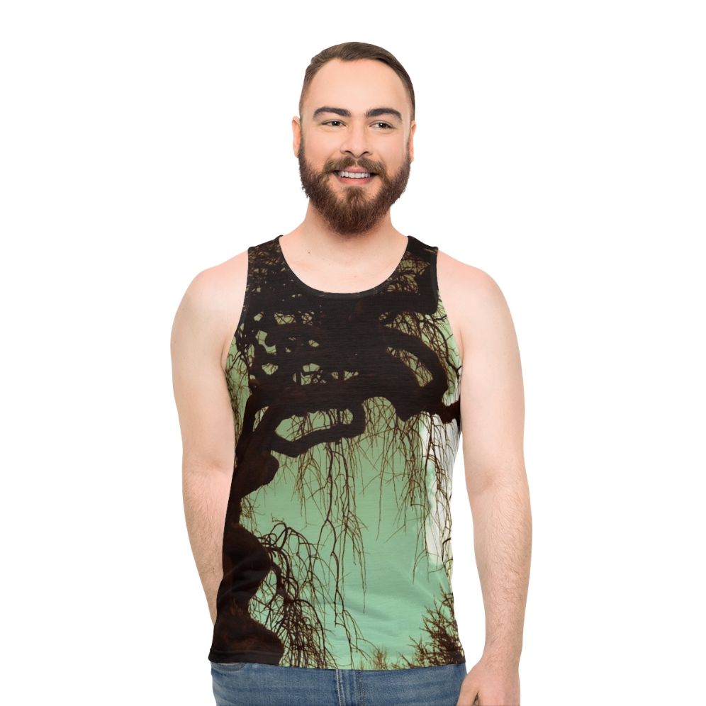 Unisex tank top with nature landscape design