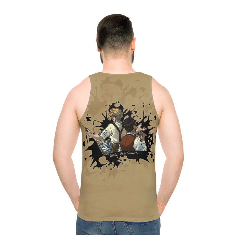 Unisex tank top with abstract ink splatter design