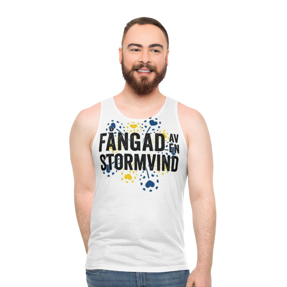 Unisex tank top with Sweden flag and 1991 Eurovision winner design
