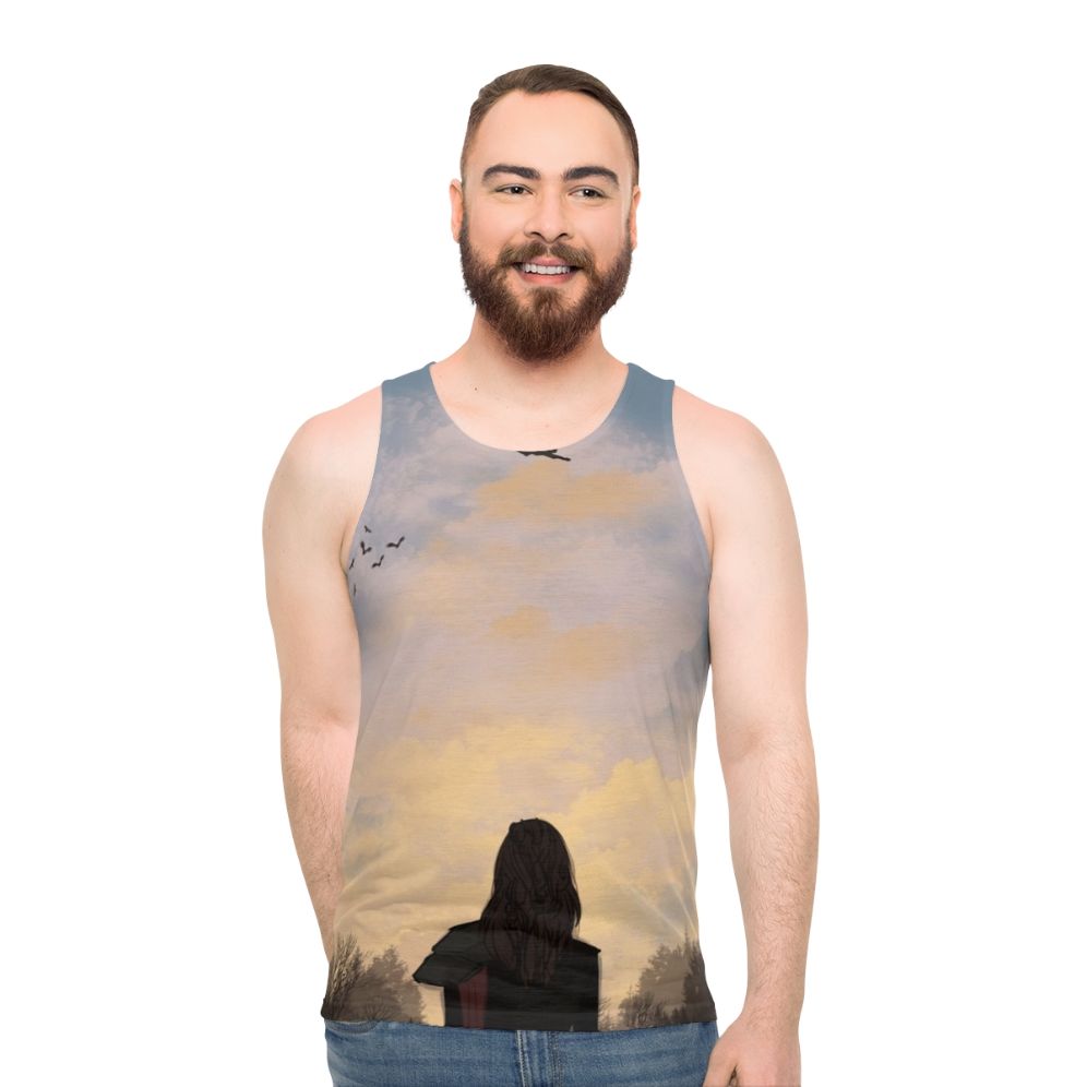 Unisex tank top with The 100 characters Clarke Griffin and Lexa