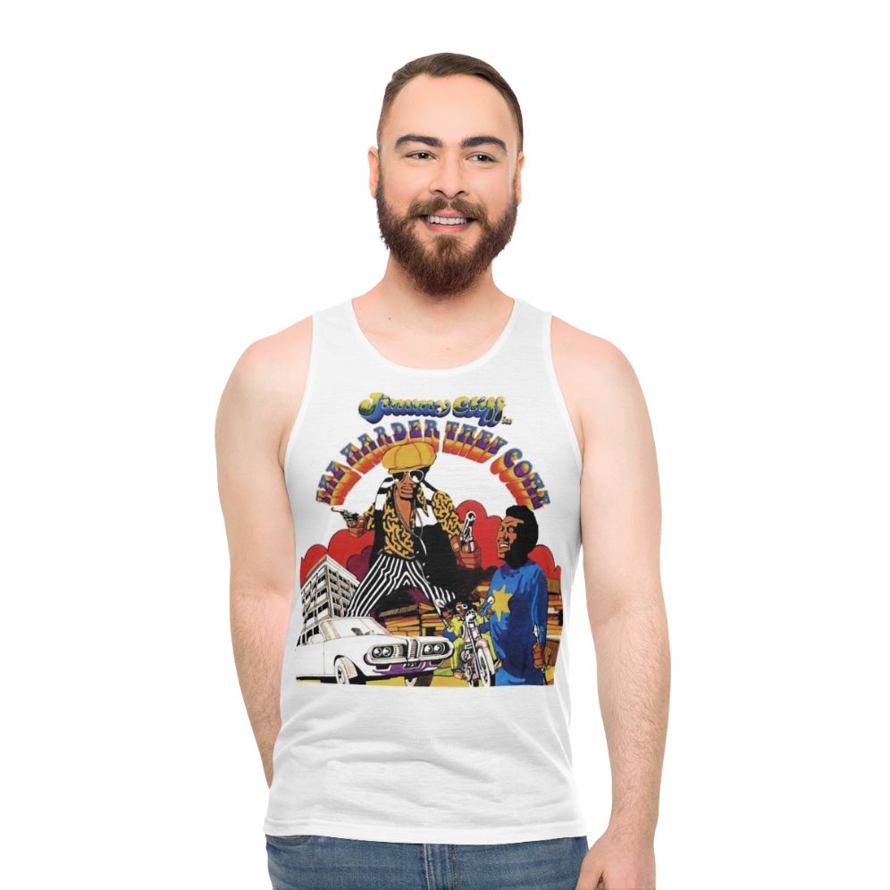 Unisex tank top featuring the "The Harder They Come" reggae album artwork