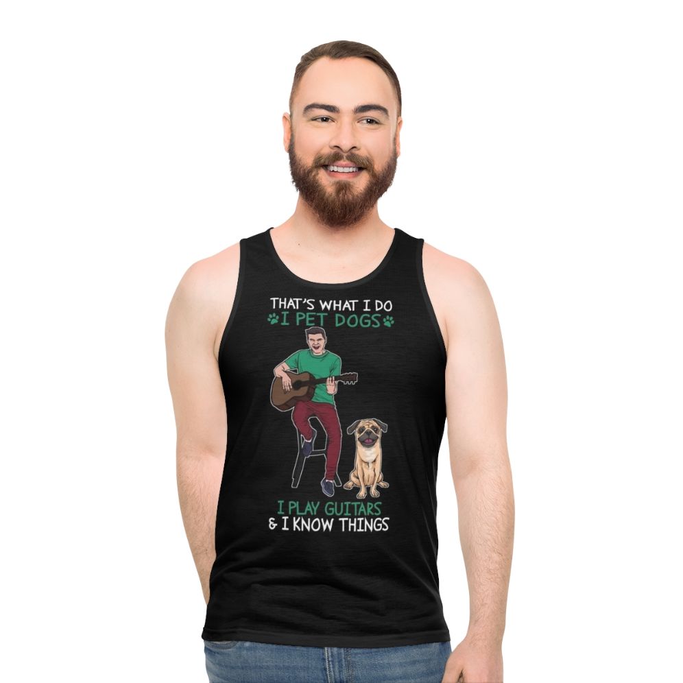 Unisex tank top with "Things What I Do Know" graphic