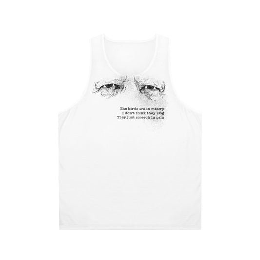 Unisex tank top featuring a quote from Werner Herzog's "Burden of Dreams"