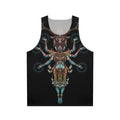 Unisex tank top with mystical yak art design