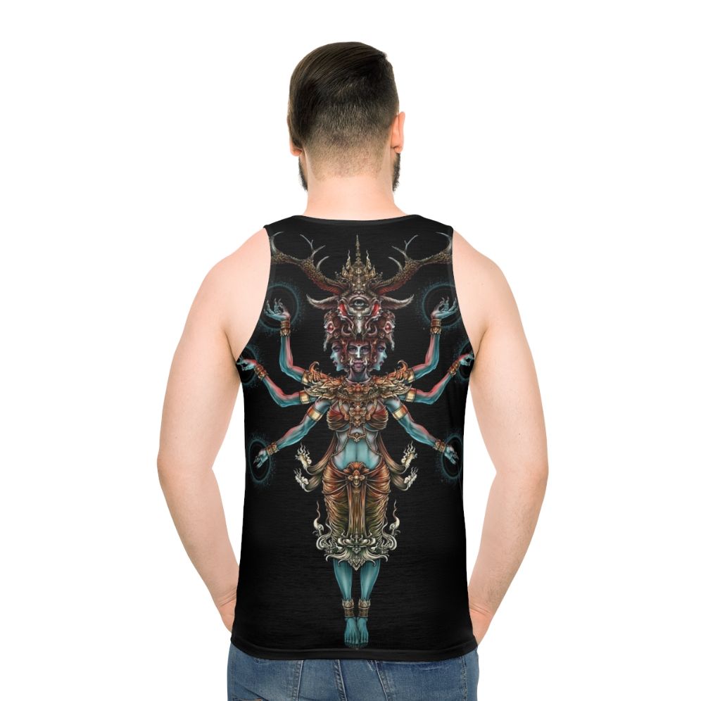 Unisex tank top with mystical yak art design