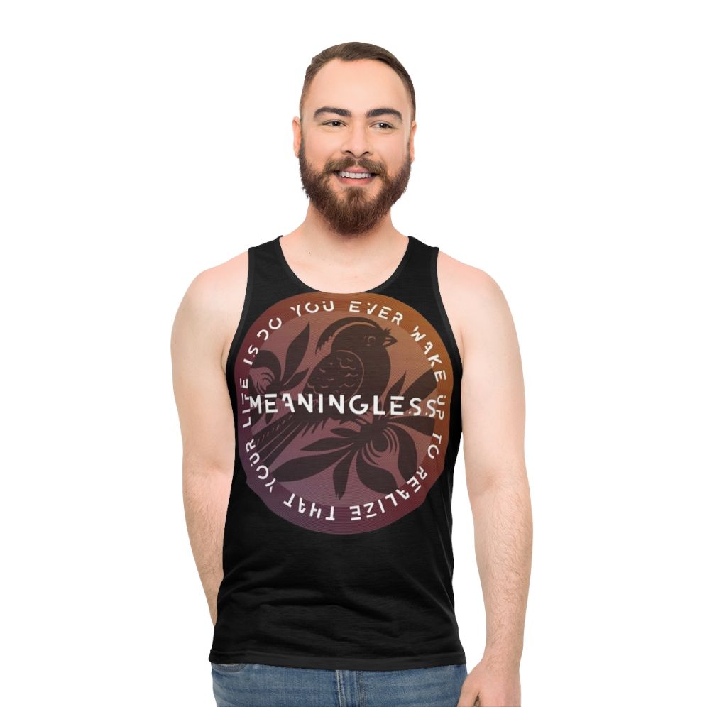 Unisex tank top with inspiring band lyric quote