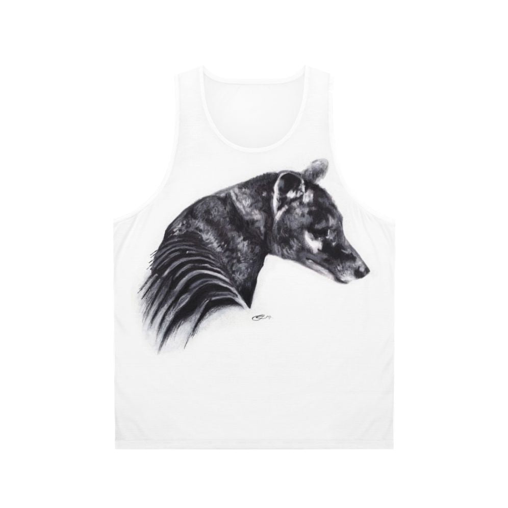 Unisex tank top with tasmanian tiger design