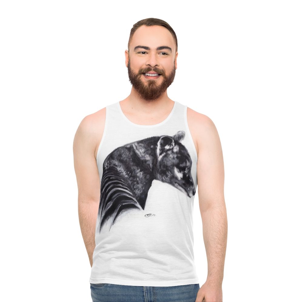 Unisex tank top with tasmanian tiger design