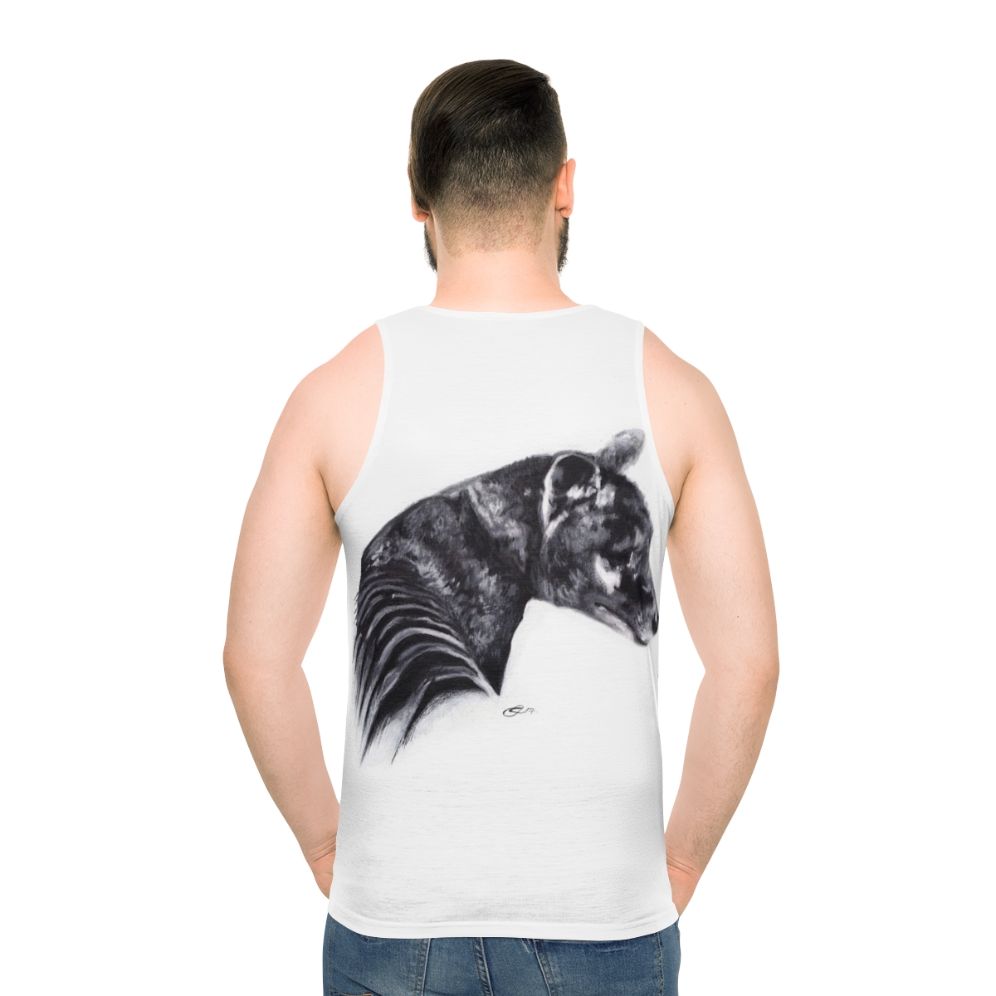 Unisex tank top with tasmanian tiger design