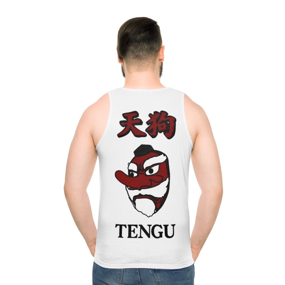 Unisex tank top with tengu creature design