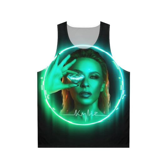 Unisex tank top with tension design and Kylie glow art