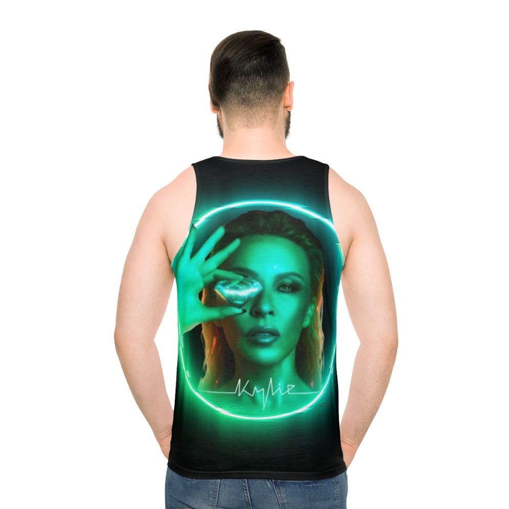 Unisex tank top with tension design and Kylie glow art