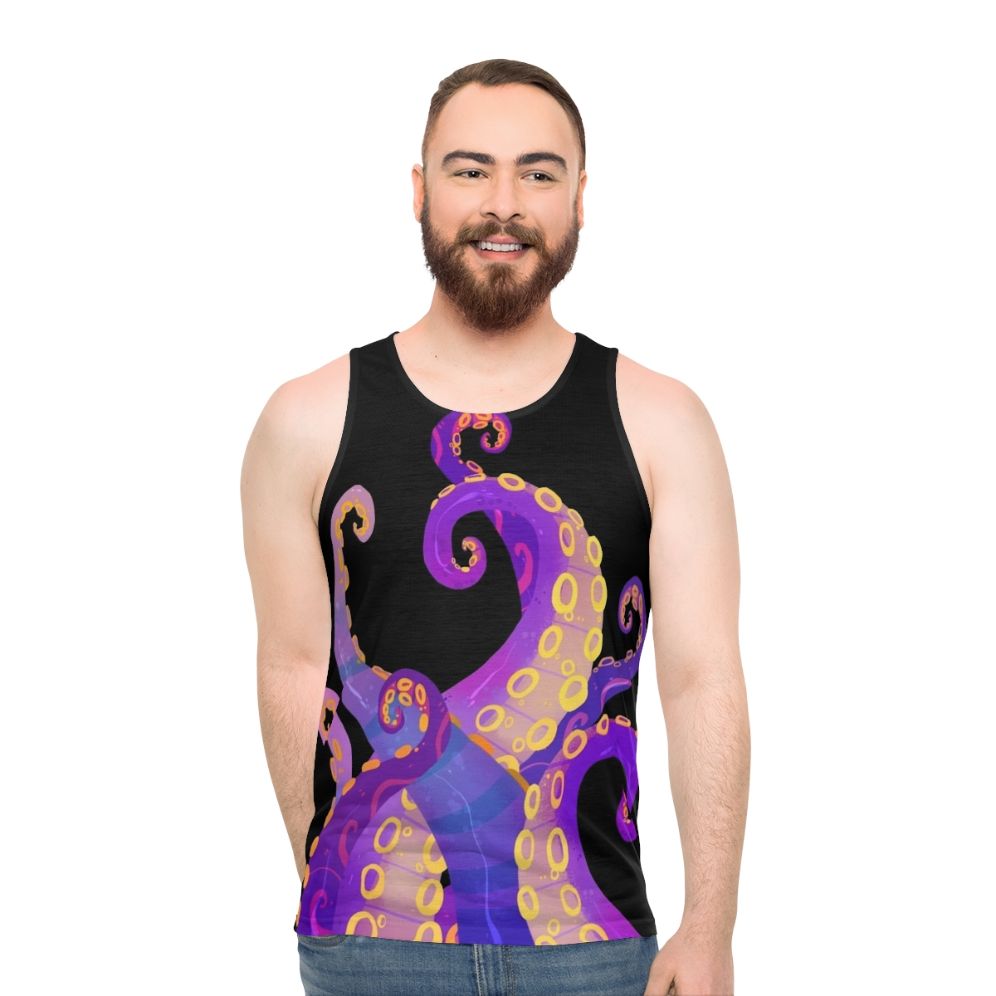 Unisex tank top with tentacle and octopus design inspired by Cthulhu