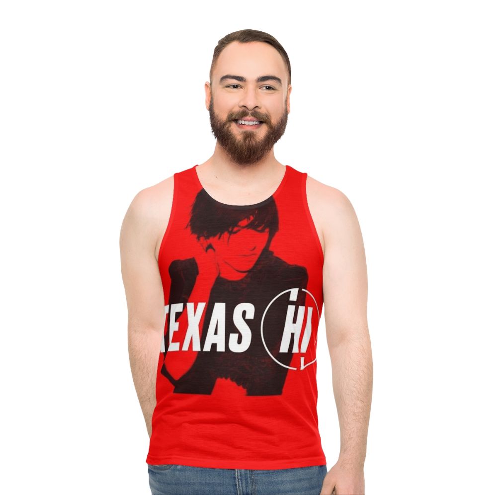 Unisex Texas tank top featuring a Scottish 90s alternative band