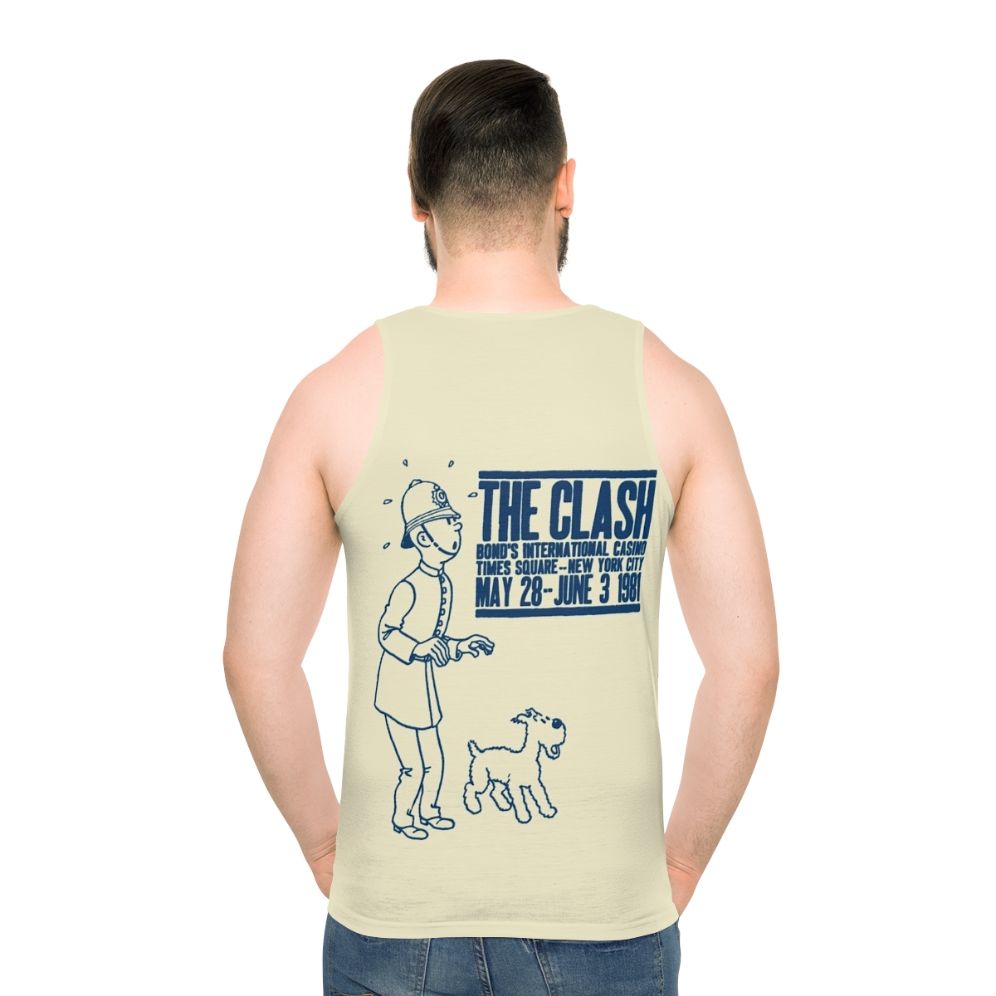 Unisex tank top with The Clash and Belgian comics design