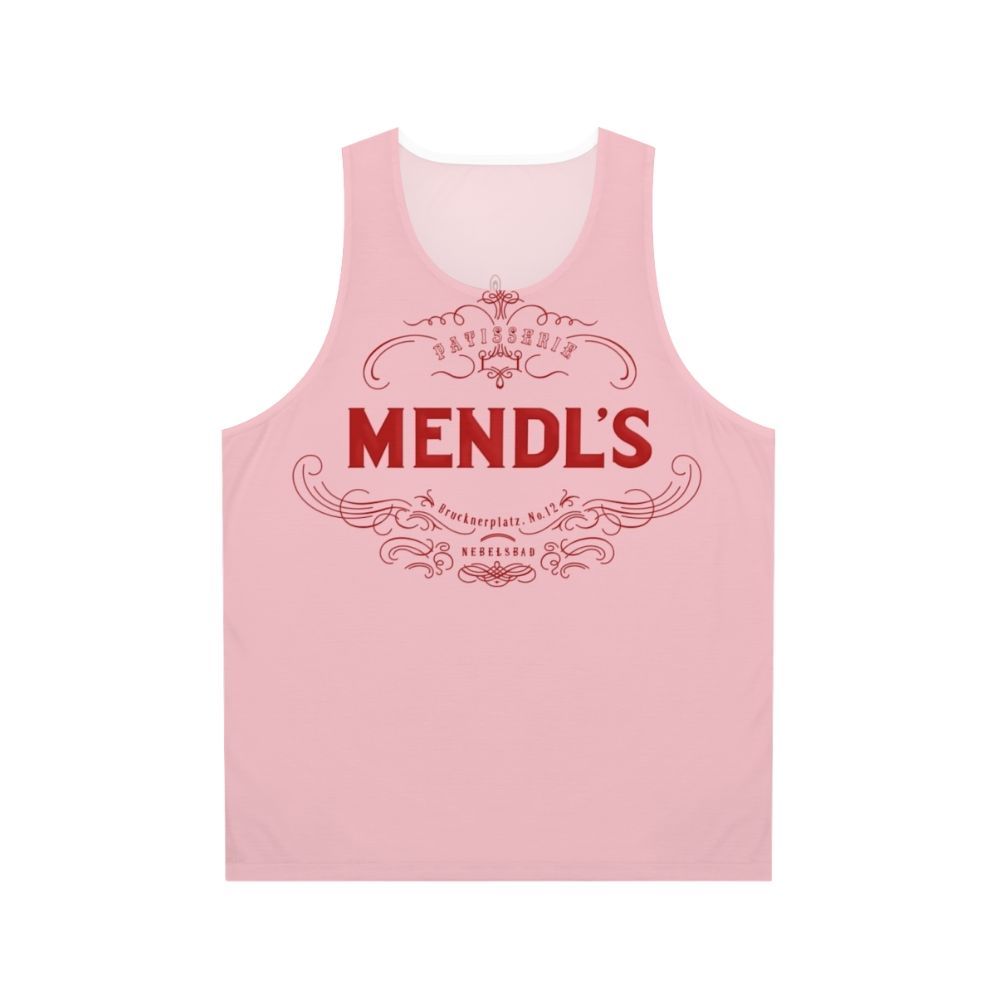 Unisex tank top featuring Mendl's Patisserie logo from The Grand Budapest Hotel
