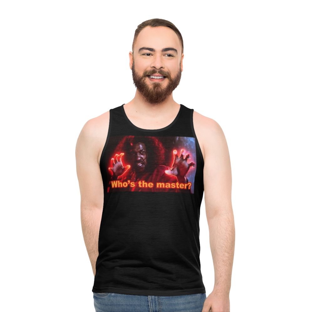 Unisex tank top with 'The Last Dragon' Shonuff design