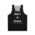 Unisex tank top with 'This Ain't a Scene' design for Fall Out Boy and punk rock fans