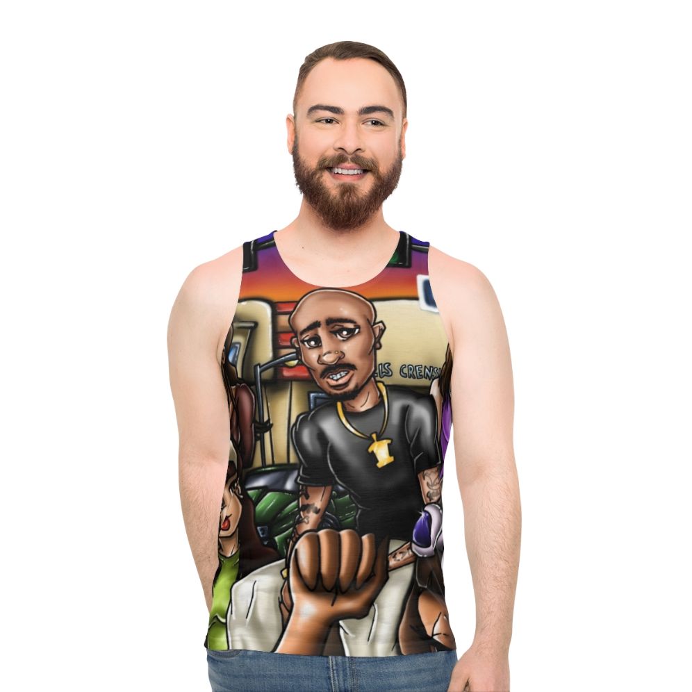 Unisex "To Live and Die in L.A." Airbrush Graffiti Tank Top