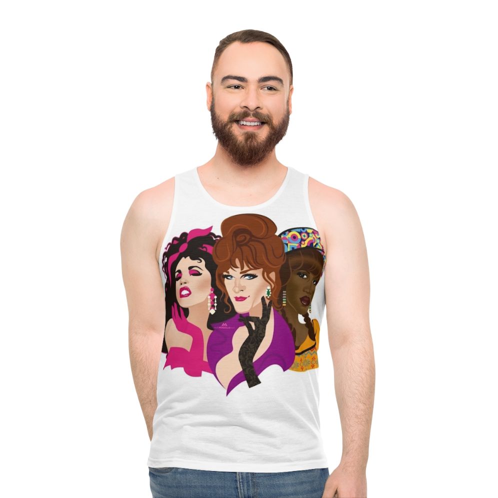 Unisex 'To Wong Foo' tank top with Alejandro Mogollo art