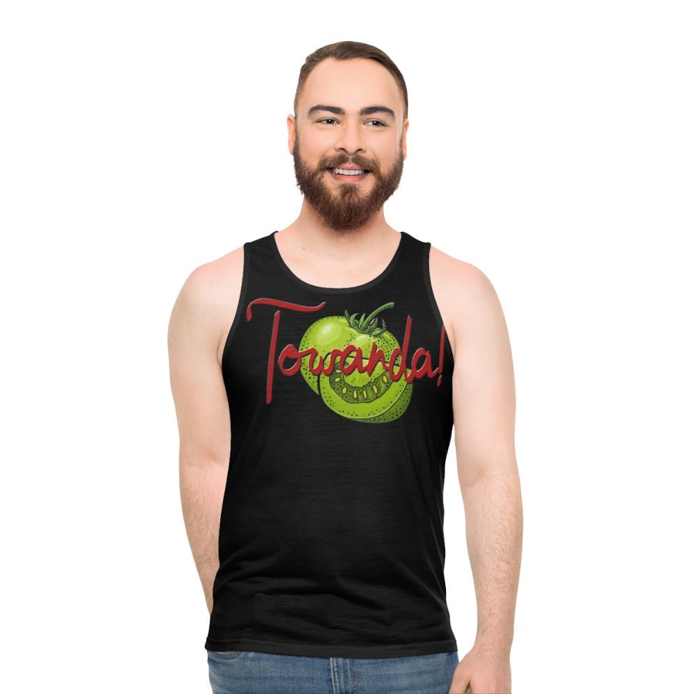 Unisex tank top with Towanda Fried Green Tomatoes graphic