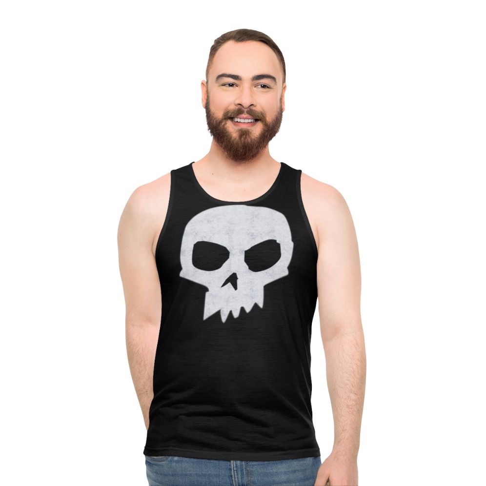 Unisex tank top with Toy Story-inspired skull and punk design