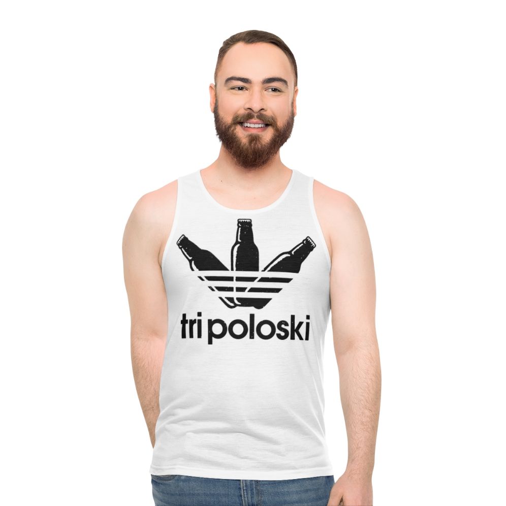 Unisex Tri Poloski Tank Top with Slav Style Design