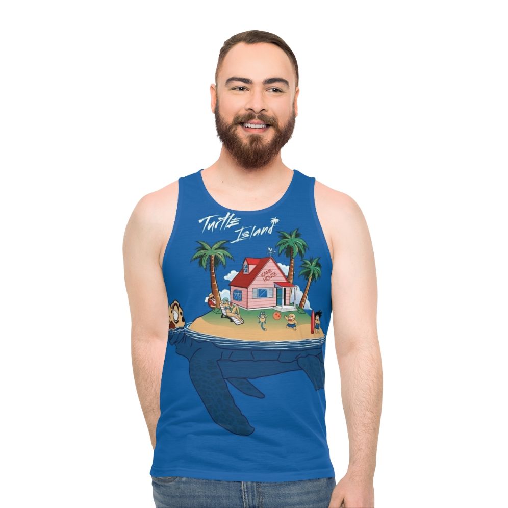 Unisex Turtle Island Tank Top