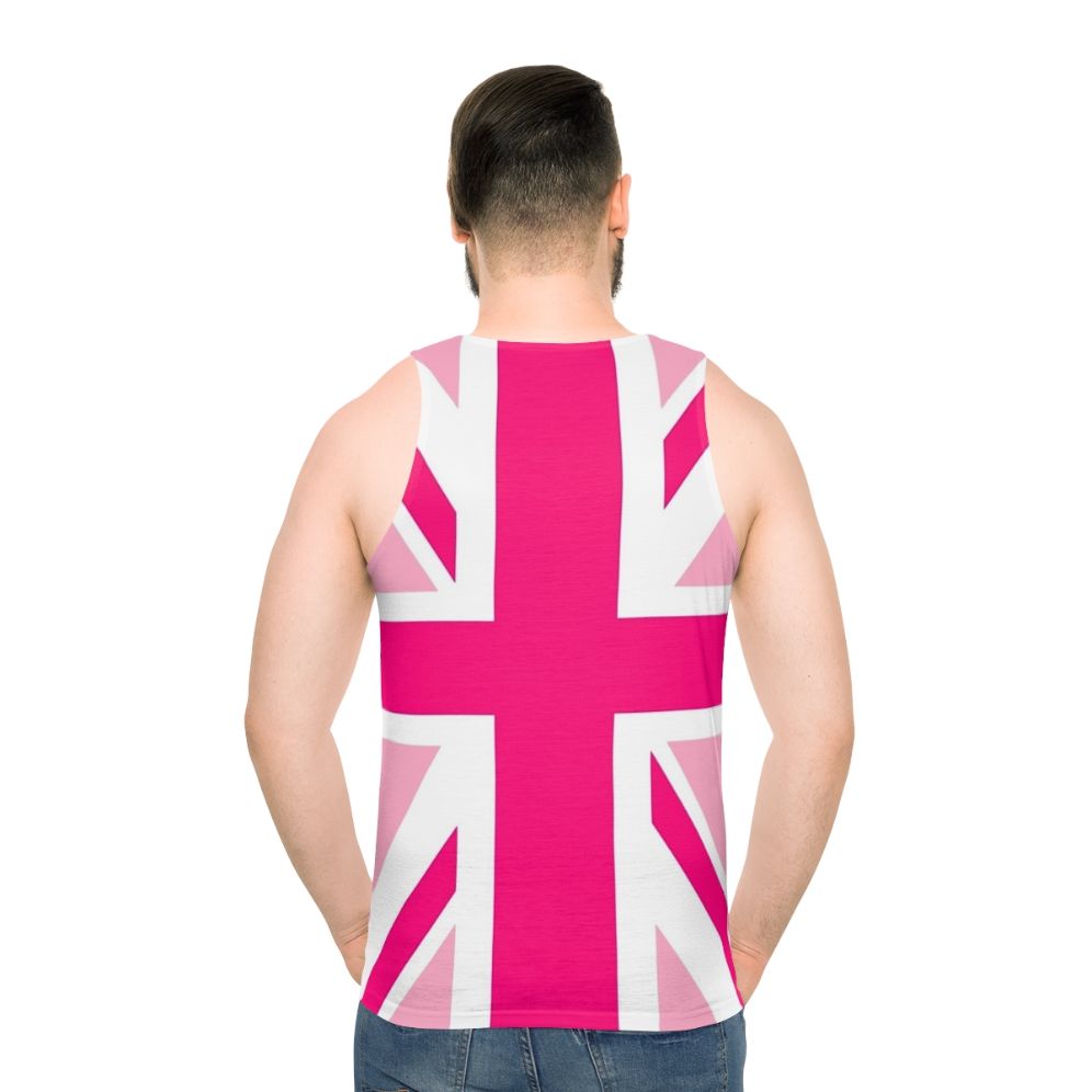 Unisex tank top with UK flag design for breast cancer awareness and LGBTQ pride