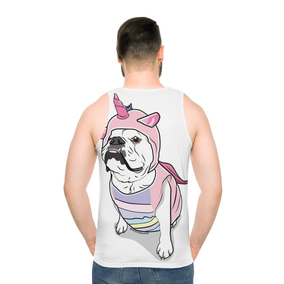 Unisex unicorn tank top with bulldog design