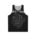 Unisex tank top with universe and astrophysics design