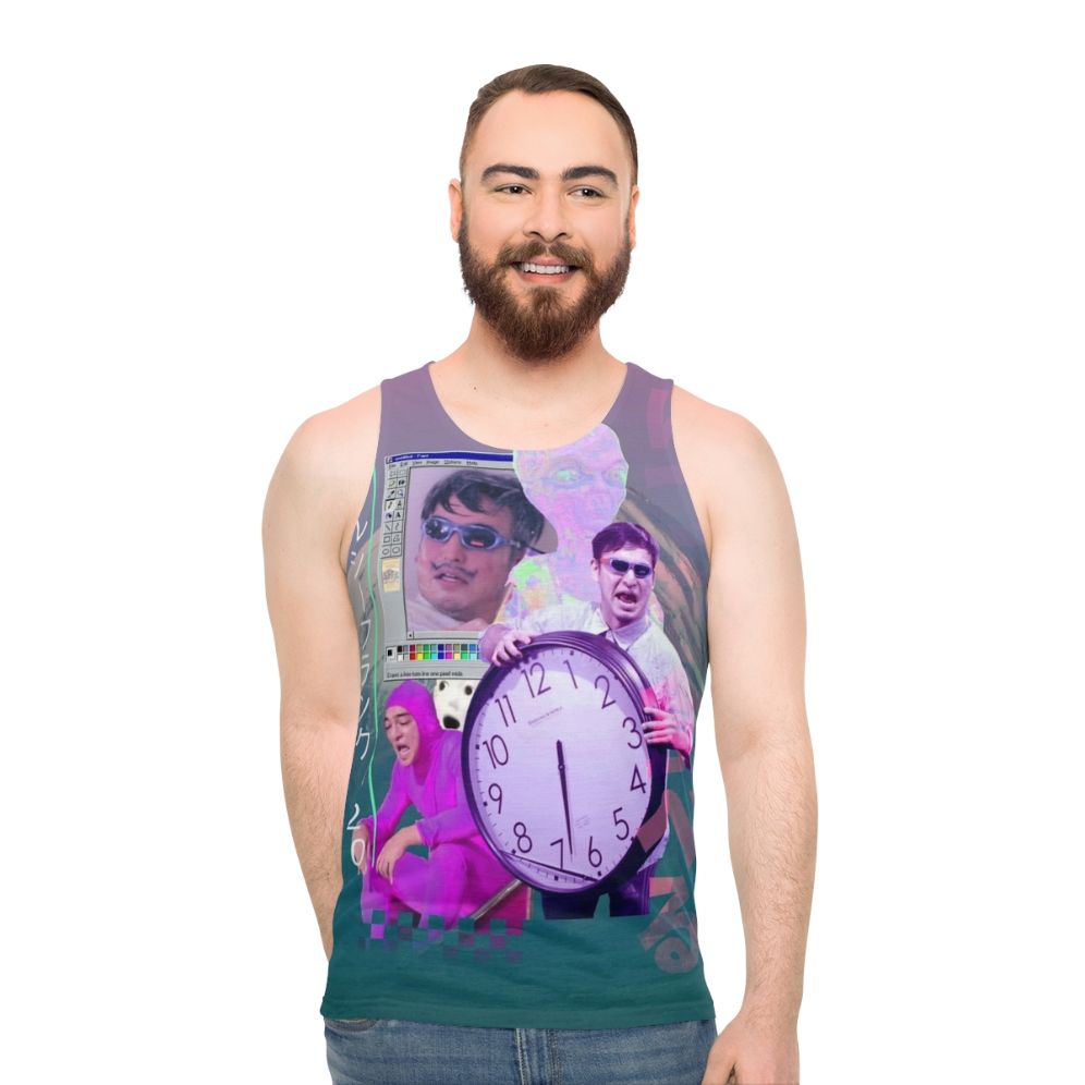 Unisex vaporwave anime tank top with Filthy Frank 420 design