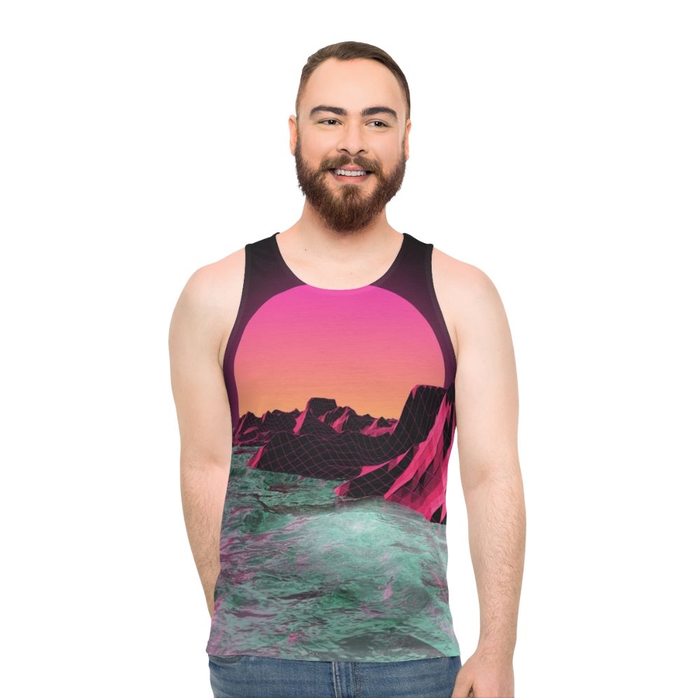 Unisex vaporwave aesthetic retro futuristic tank top