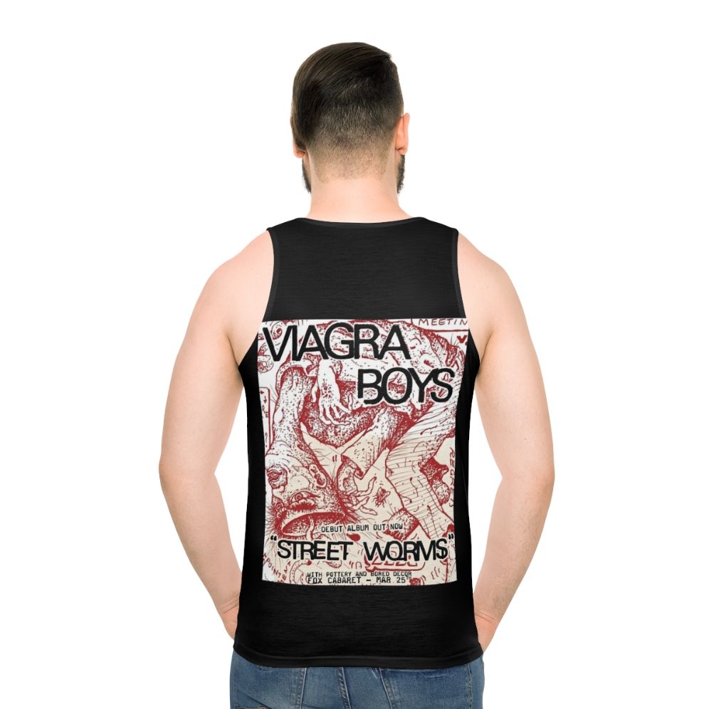 Unisex tank top featuring Viagra Boys street worms design