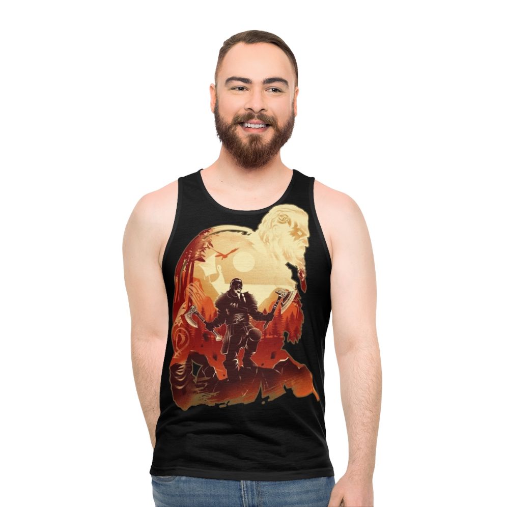 Unisex Viking Adventure Tank Top with Assassin's Creed Valhalla Inspired Design