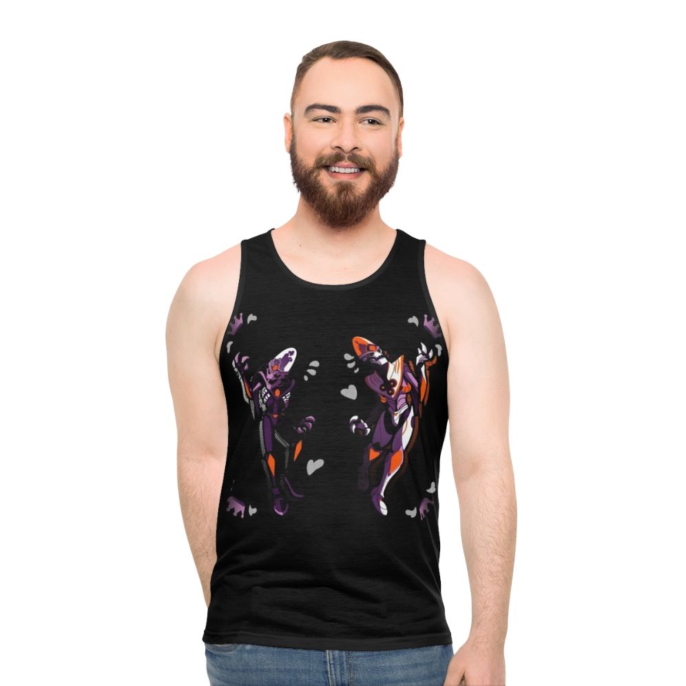 Unisex tank top with nefarious villain design