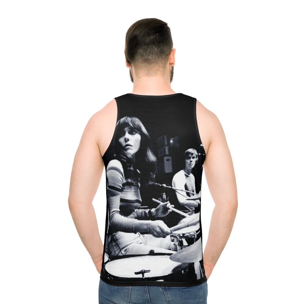 Unisex vintage 70s tank top featuring Karen Carpenter, legendary Carpenters drummer