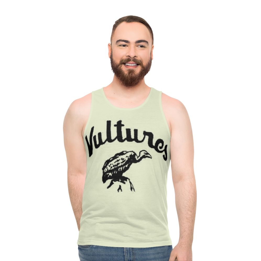 Unisex vultures tank top with graphic animal print design